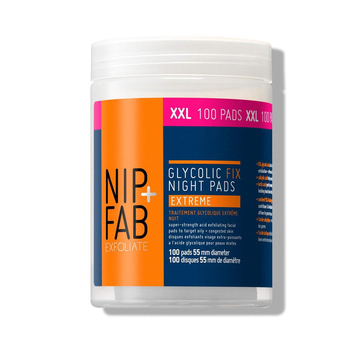 Nip+fabelhafte glykolische Fixe Peeling Night Pads extreme Übergröße 100 pro Pack