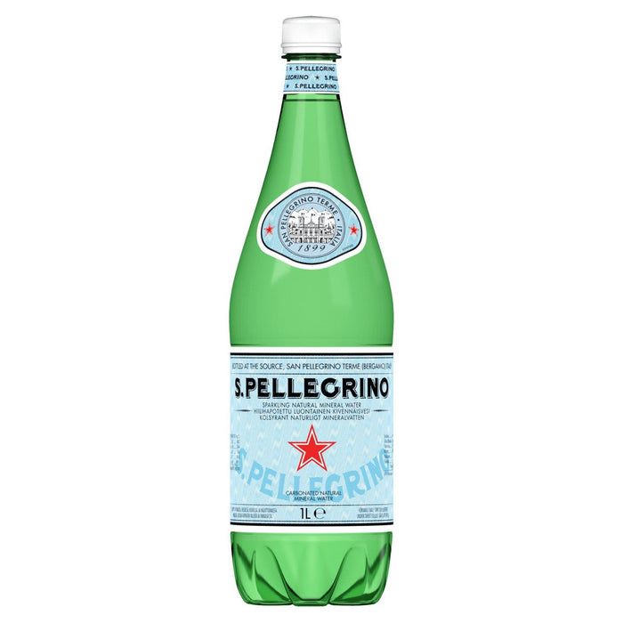 Agua mineral natural con gas San Pellegrino 1L 