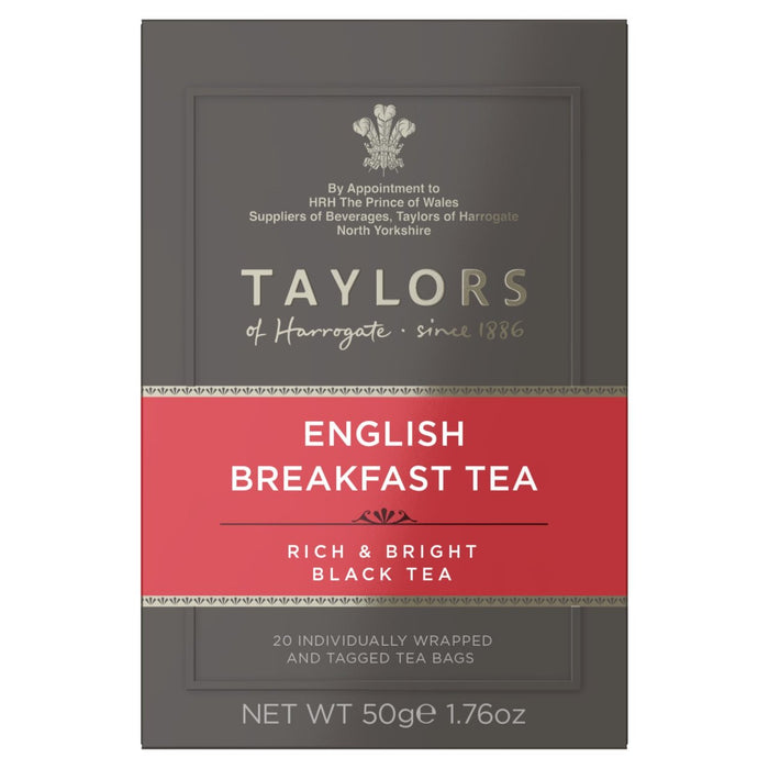 Taylors English Breakfast Teabags 20 par paquet