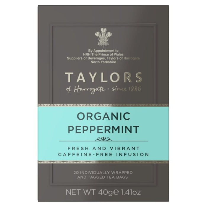 Bolsas de té de menta orgánica de Taylors 20 por paquete