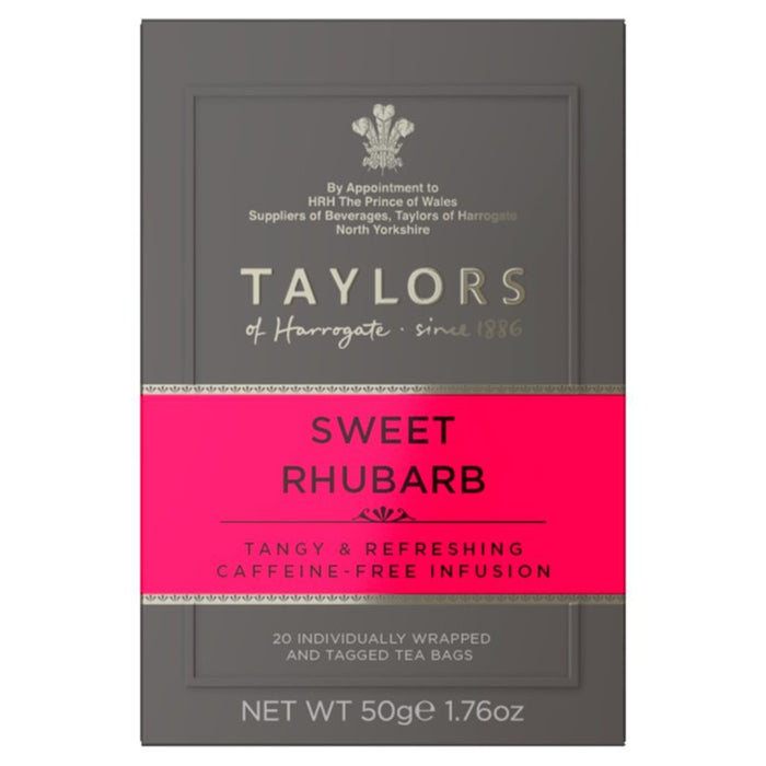 Taylors süßer Rhabarber -Teebeutel 20 pro Pack