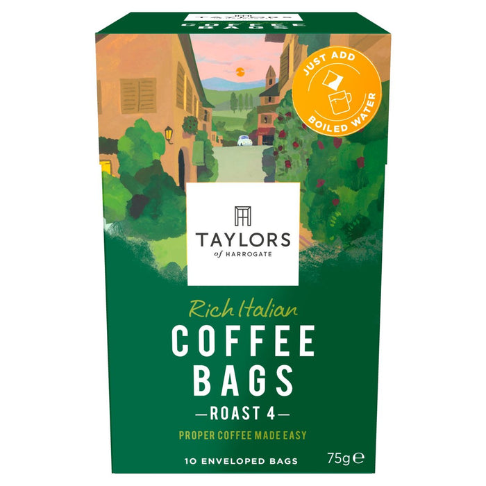 Taylors ricas bolsas de café italianas 10 por paquete