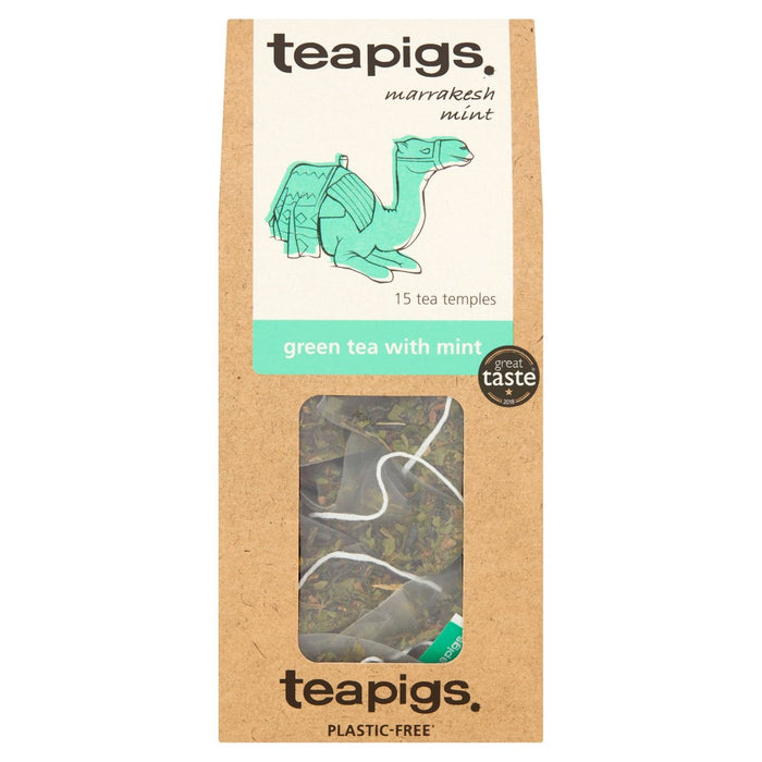 Tapigs Té verde con bolsas de té de menta 15 por paquete