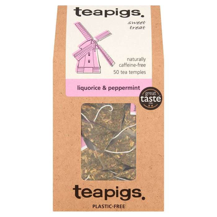 Bolsitas de té de regaliz y menta Teapigs 50 por paquete 