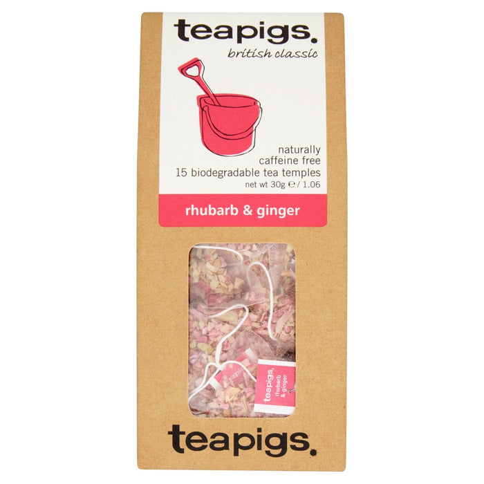 TEAPIGS RHUBARB & GINGER TEA SAGS 15 par paquet
