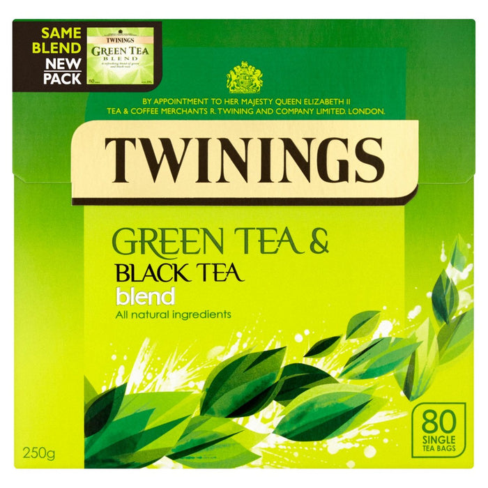 Twinings Green Tea & Black Tea Blend 80 Tea Bags