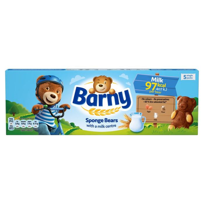 Barny Milk Sponge Bear 5 Pack Multipack 125g