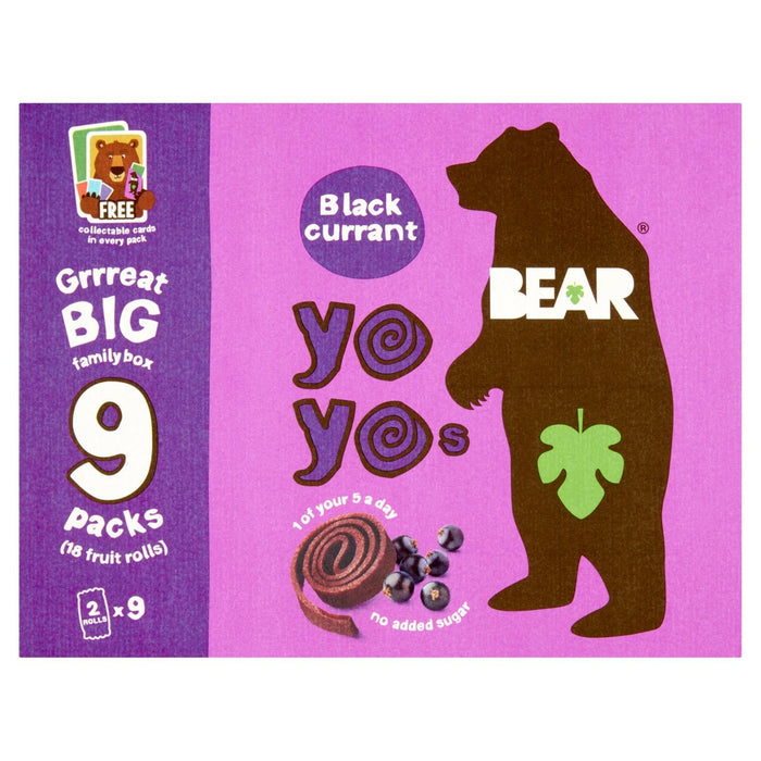 BEAR Fruit Yoyos Blackcurrant Family Pack 9 x 20g