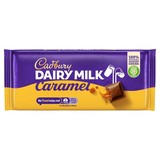 Cadbury lácteo leche caramelo barra de chocolate 120 g