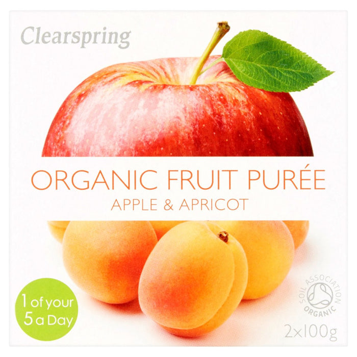 ClearSpring Organic Apple & Apricot Postre 2 x 100g