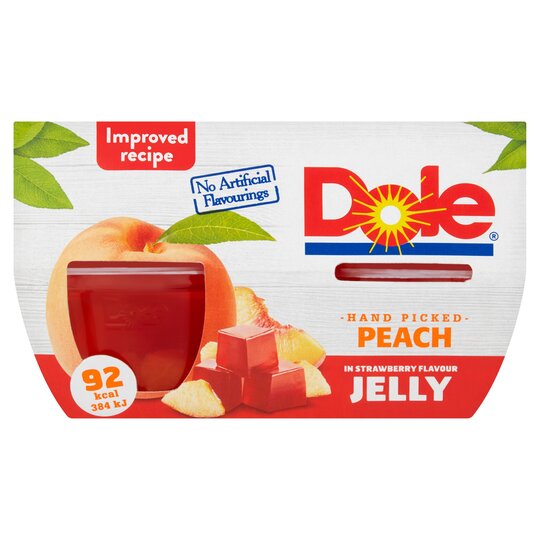 Dole Peaches In Strawberry Jelly 4 x 123g