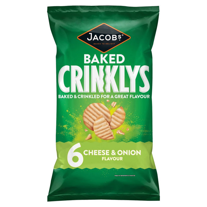 Jacob's Crinklys Cheese & Onion 6 x 25g par paquet