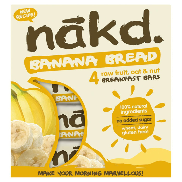 Nakd Banana Bread Fruit Nut & Oat Bars 4 x 30g