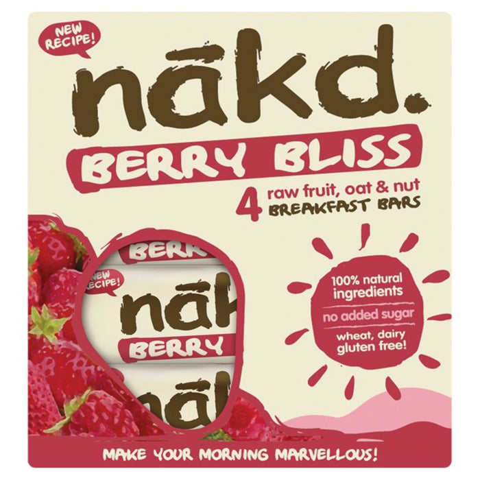 Nakd Berry Bliss Fruit Nut &amp; Oat Bars 4 x 30g 