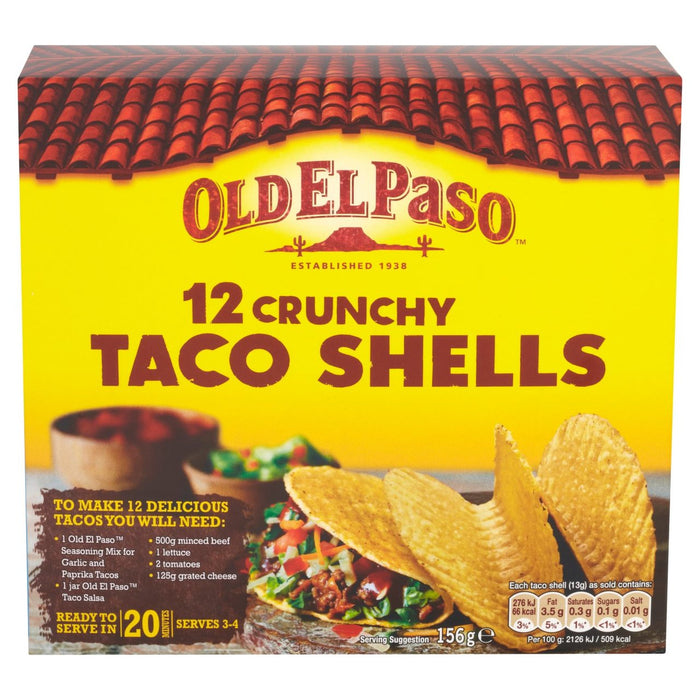 Old El Paso Crunchy Taco Shells 156g | British Online | British Essentials