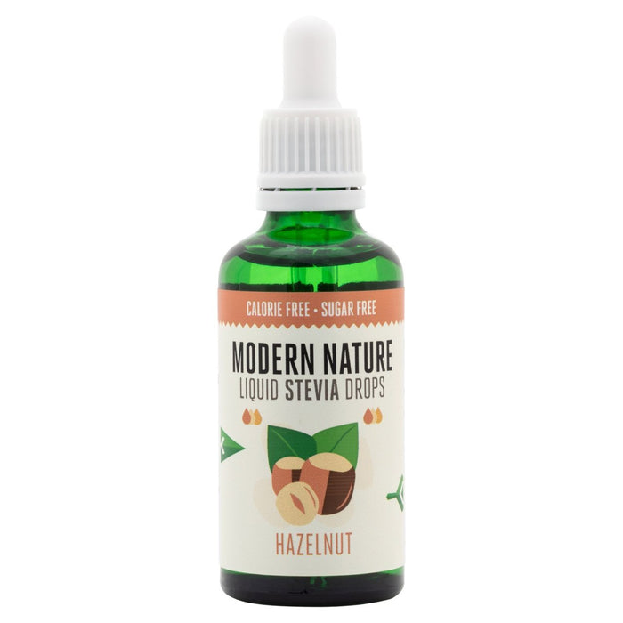 Modern Nature Stevia Drops Hazelnut Sweetener 50ml