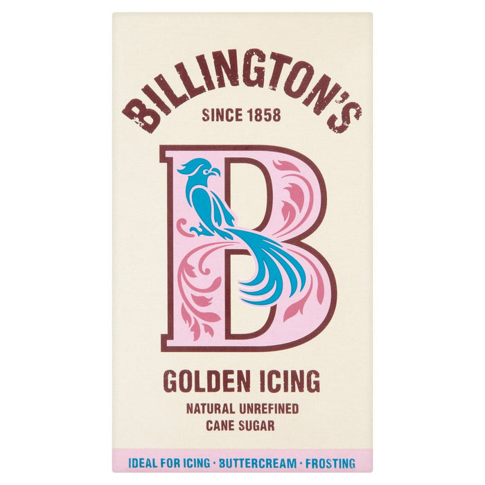 El azúcar de glaseado dorado de Billington 500G