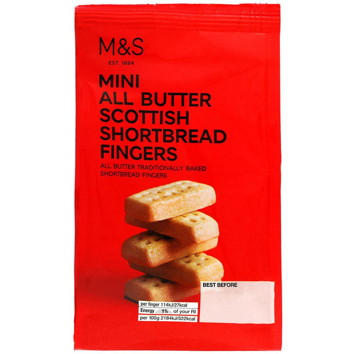 M&S All Butter Mini Dedos de pan de mantequilla Scottish 125G