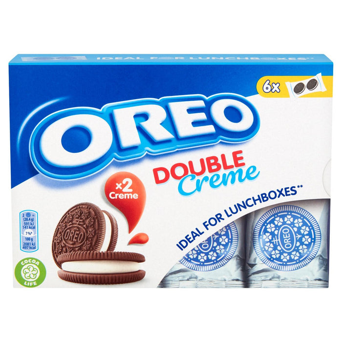 Oreo Double Creme Chocolate Sandwich Biscuit Lunchbox 6 per pack