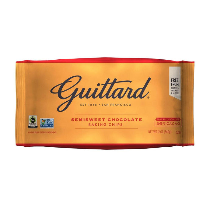 Chips de hornear de chocolate semi dulce de Guittard 46% 340G