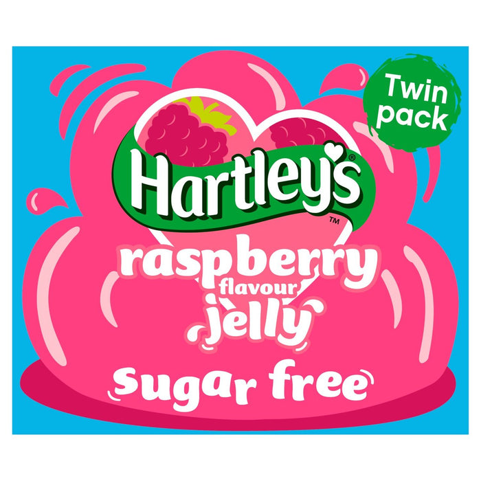 Cristales de gelatina de frambuesa sin azúcar sin azúcar de Hartley 23G