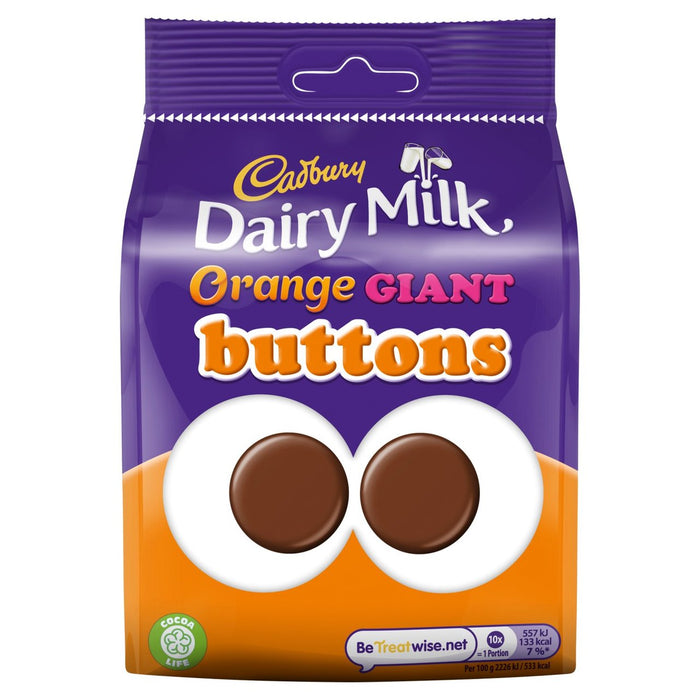 Cadbury Dairy Milk Orange Giant Buttons Bag du chocolat 110g