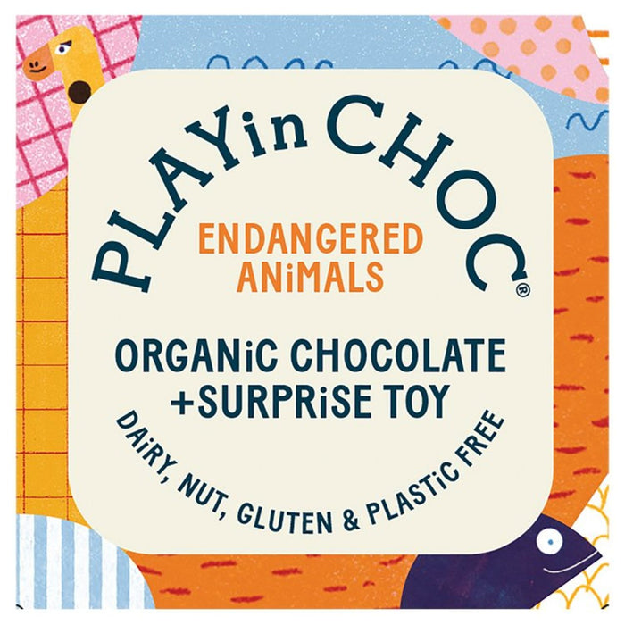 PLAYin CHOC Endangered Animals Organic Chocolate plus Surprise Toy 50g