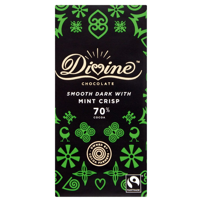 Divine 70% Dark Chocolate with Mint Crisp 90g
