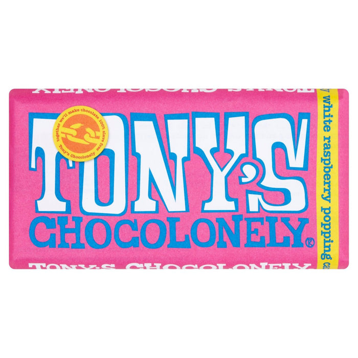 Tonys Chocolonely White Himbeer knallt Süßigkeiten 180g