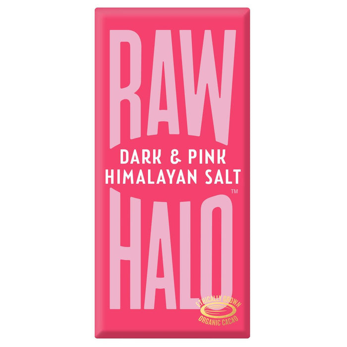 Raw Halo Vegan Dark & Pink Salt Chocolate Bar 70g