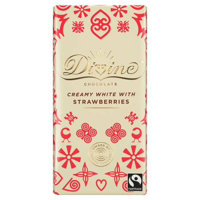Divine White Chocolate with Strawberries 90g