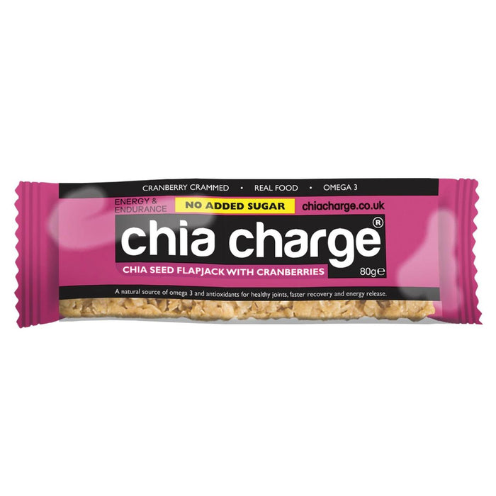 Chia Charge Cranberries Chia Seed Flapjack - Pas de sucre ajouté 80G