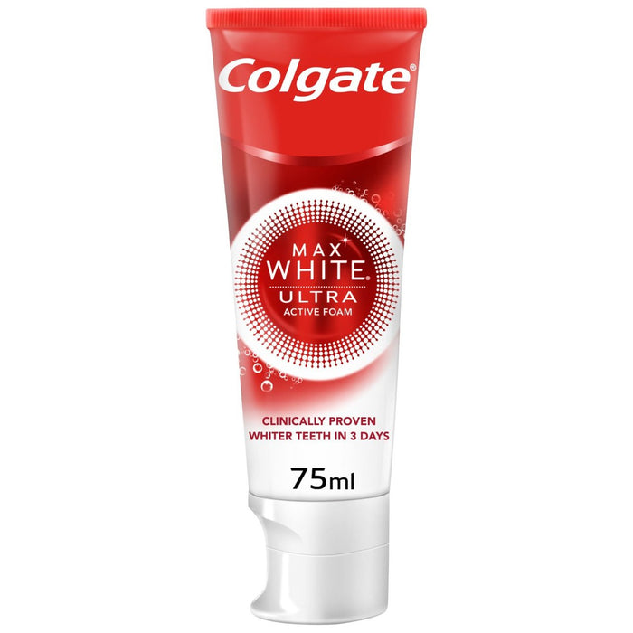 Colgate max blanc ultra actif mousse blanchissante dentifrice 75 ml