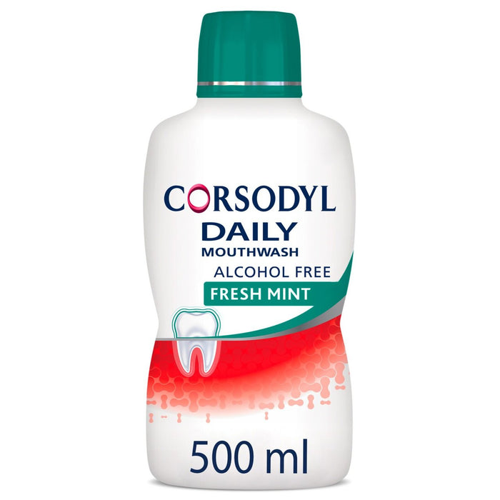 Corsodyl Daily Gum Care Mundwash Alkohol kostenlos frische Minze 500 ml
