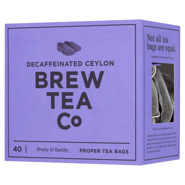 Brew Tea Co2 CO2 Bolsas de té descafeinadas 40 por paquete