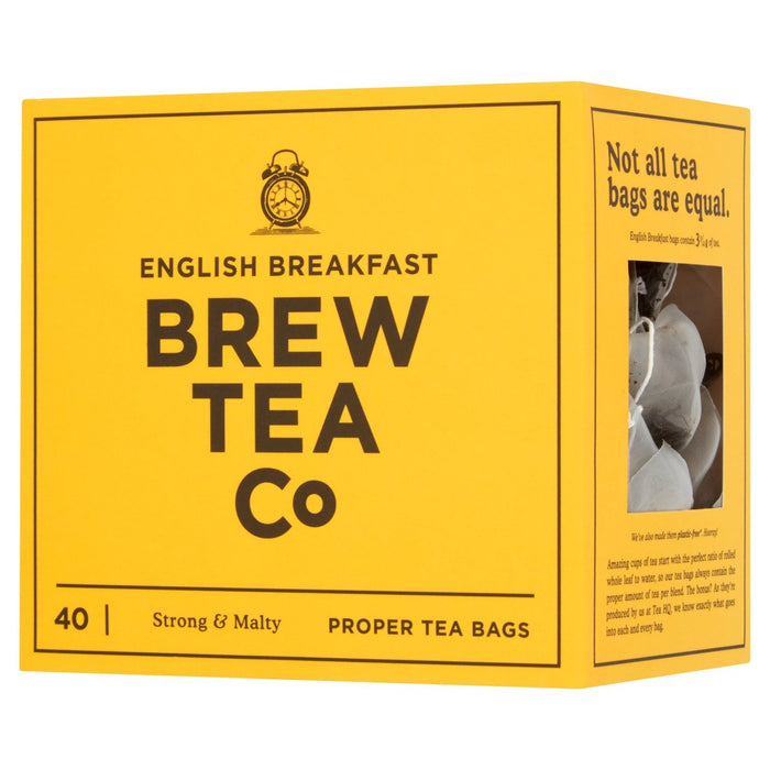 Brew Tea Co English Breakfast Tea Sacs 40 par paquet