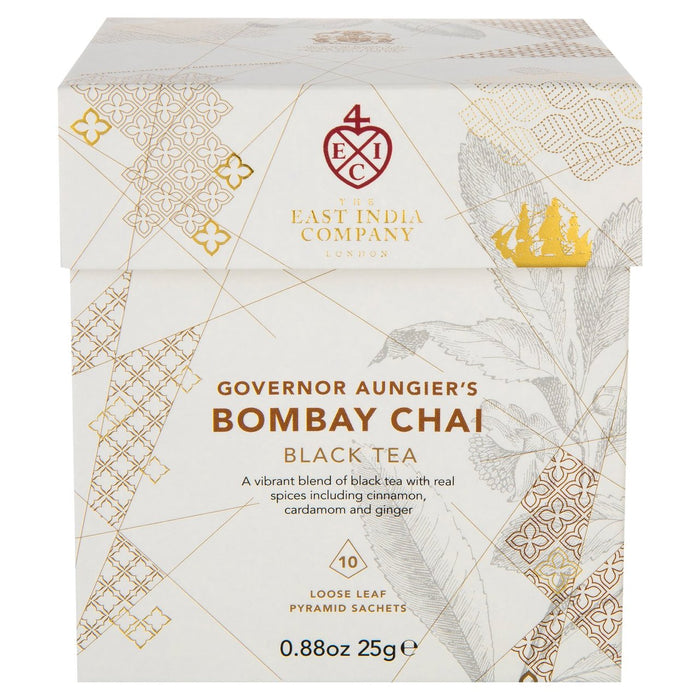 East India Company Governor Aungier's Bombay Chai Black Tea Pyramid Bags 10 per pack