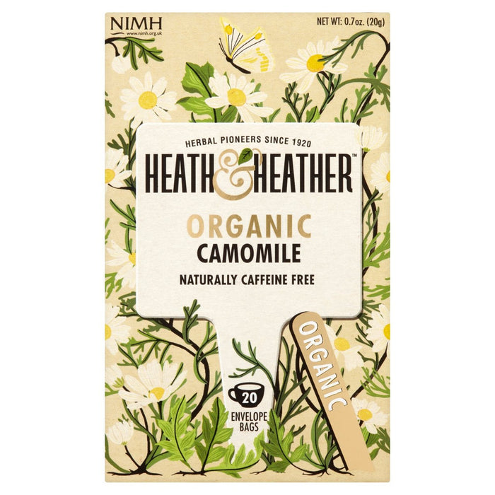 Camomile orgánico de Heath & Heather 20 por paquete