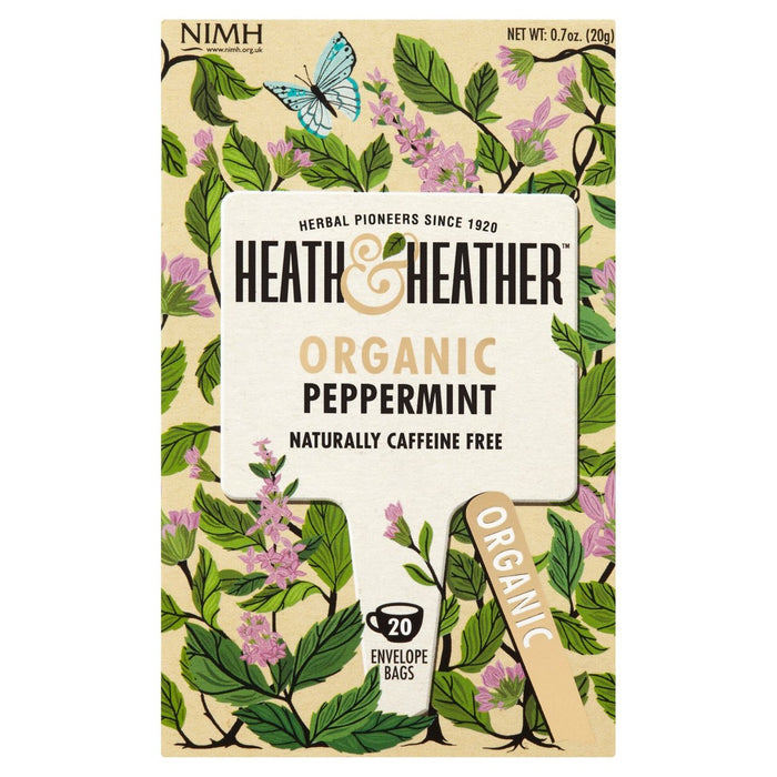 Menta orgánica de Heath & Heather 20 por paquete