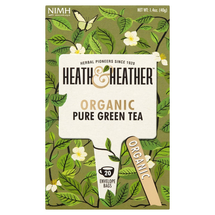 Heath & Heather Organic Pure Green Tea 20 per pack