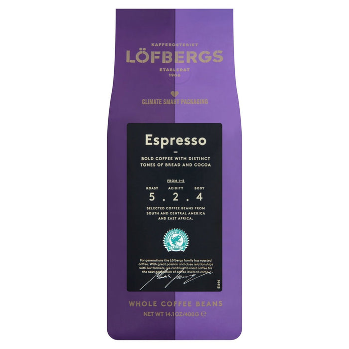 Lofbergs Espresso RFA Dark Roast Whole Coffee Bean 400g