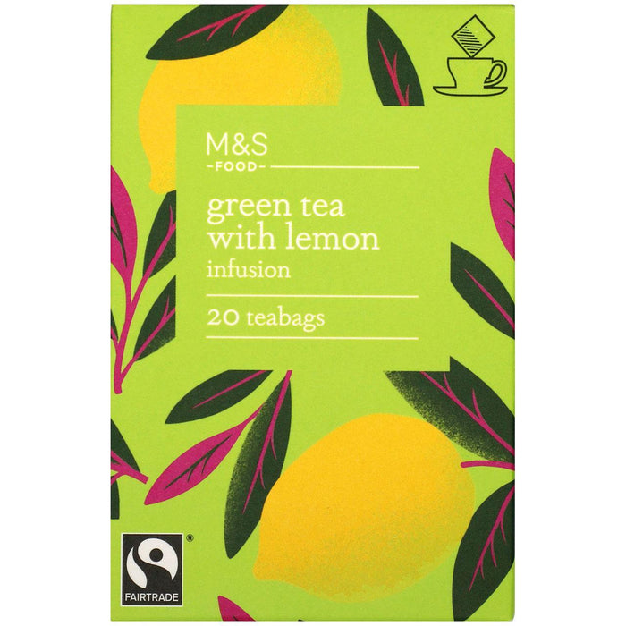 M&S Fairtrade Green Tea with Lemon Tea Bags 20 per pack