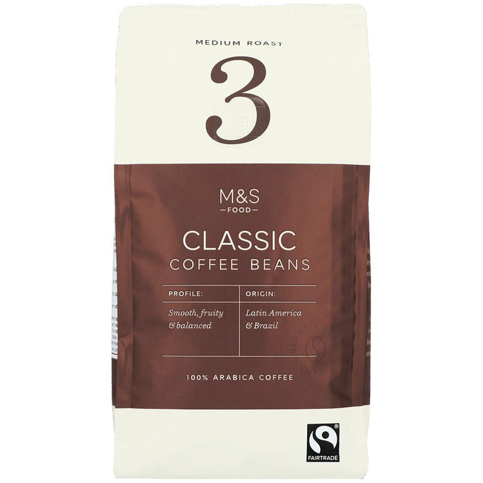 M&S Fairtrade Medium Classic Coffee Beans 227g