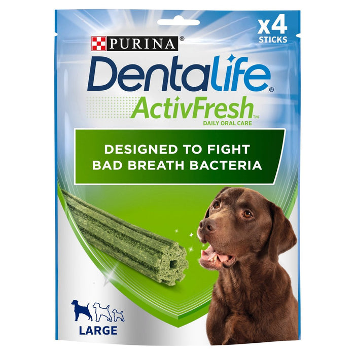 Dentalife ActivFresh Large Dog Treat Dental Stick 4 Sticks