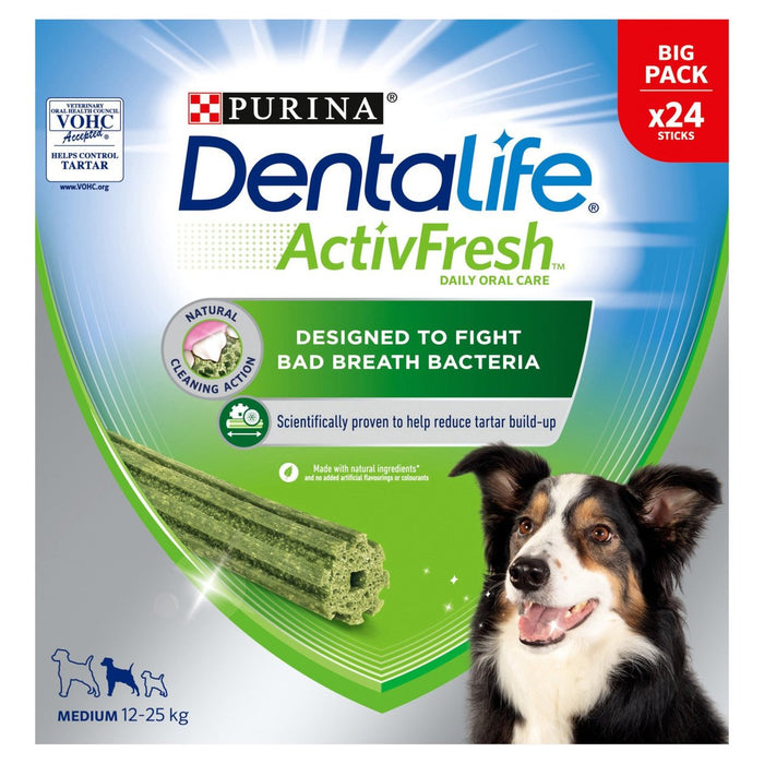 Dentalife Activfresh Medium Dog Trat Treat Dental Stick 24