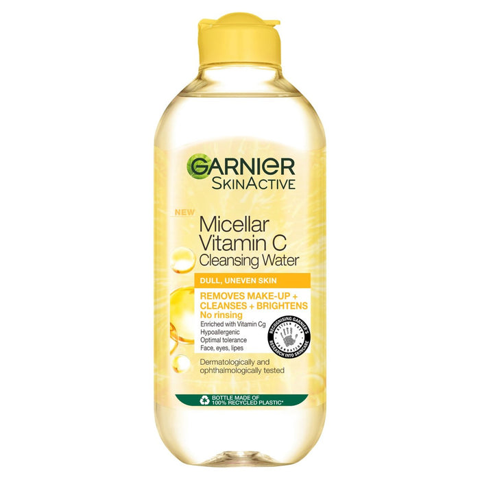 Agua de vitamina C micellar Garnier para limpiador de cara de piel opaca 400 ml