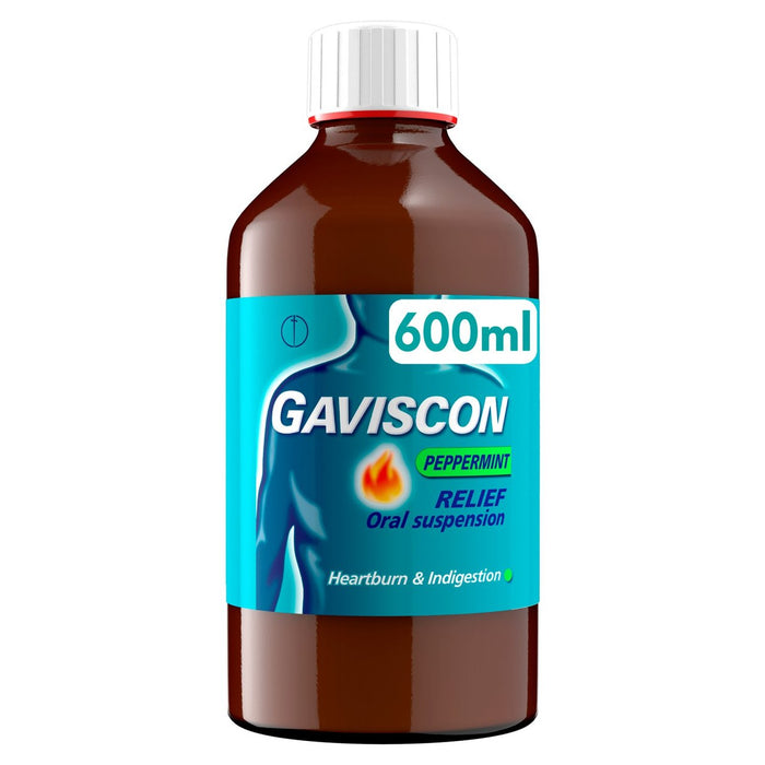 Gaviscon Liquid Heart-Gruburn & Indigestion Relief Peppermine Flavour 600 ml