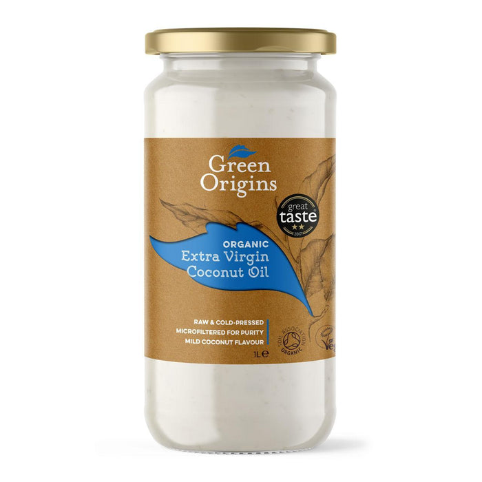 Grüne Ursprünge Bio -Extra Virgin Kokosnussöl 1l