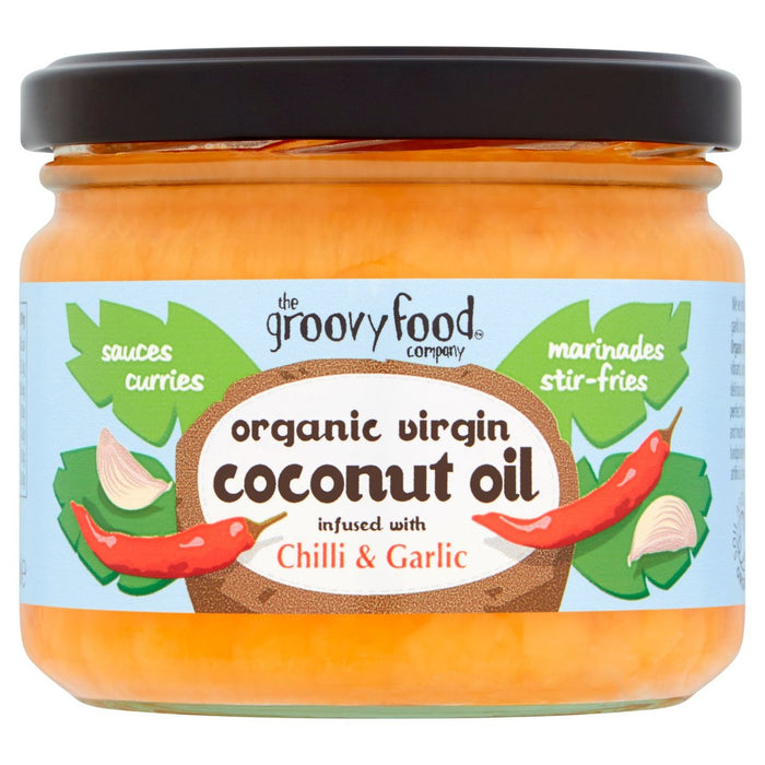 Groovy Food Company Organic Virgin Coconut Oil Infused with Chilli & Garlic 283ml