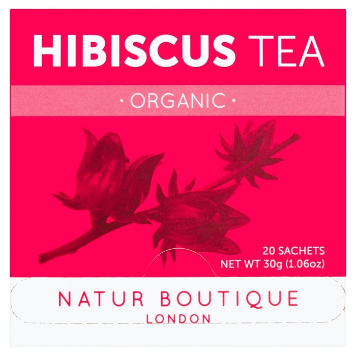 Té de hibisco orgánico de Natur Boutique 20 por paquete